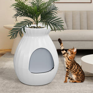 Bac à litière décoratif moderne pour chats Style <span class=keywords><strong>pot</strong></span> <span class=keywords><strong>de</strong></span> plantes avec désodorisant ionique et grand espace - Product Image 4