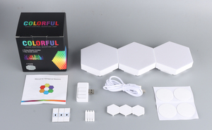 3 uds DIY RGB LED lámpara cuántica inteligente Hexagonal Modular decoración de pared música Control de sonido hexágono luz nocturna con ritmo - Product Image 6