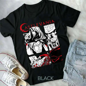 เสื้อยืด Castlevania Symphony Night ทรงเข้ารูป ผ้าคอตตอนเจอร์ซีย์ 100% เสื้อยืดออกกำลังกายแบบรัดรูป พิมพ์ลาย รุ่น 200-300 กรัม - Product Image 6