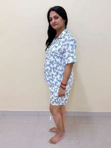 Conjunto de pijama de secado rápido transpirable con estampado de algodón de 2 piezas para mujer de verano y otoño con estilo romántico - Product Image 4