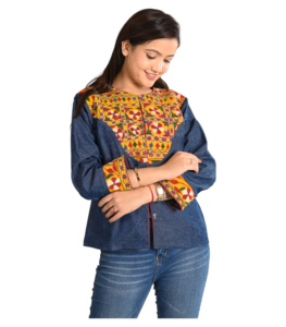 Veste d'hiver à broderie de fleurs à la main courte pour femmes vêtements pour femmes manteau de broderie multicolore de Style indien veste d'hiver - Product Image 4