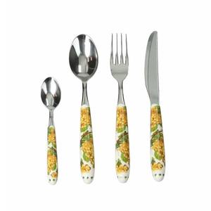 Cubiertos de acero inoxidable Ideal para cocina, mesa, café, uso doméstico, cubiertos con acabado Chapado en Color plateado, Juego de 2 con mango Multicolor - Product Image 2