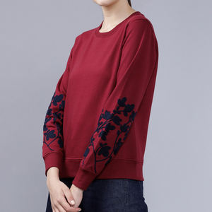 New Design Autumn Winter Casual Solid Women's <b>Lined</b> <b>Fleece</b> Breathable Windproof Eco-Friendly Loose Crew Neck Sweatshirt Custom - Product Image 5