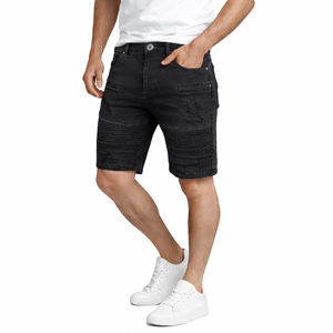 Mens Summer Casual Modern-Fit Stretch <b>Woven</b> Denim <b>Shorts</b> with Mid Waist Straight Fit Zip Fly and 5-Pocket Design - Product Image 4
