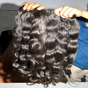 Extensions de cheveux humains vierges Remy indiennes à ondulation naturelle, double trame machine, 100g, brutes non traitées, compatibles permanente et toutes couleurs - Product Image 3