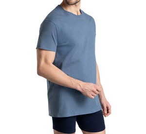Meilleure qualité T-shirt décontracté 100% coton à col rond pour hommes à séchage rapide et respirant coupe surdimensionnée avec manches courtes solide - Product Image 3