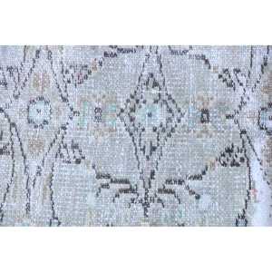 พรมตุรกี, พรมวิ่งขนาด 1.6x6 ฟุต, พรมขนสัตว์สีขาวลายนามธรรมสไตล์วินเทจ - Product Image 5