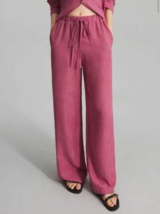 Chemise décontractée en pur coton à col ouvert et pantalon Self Design Chemise à manches longues avec palazzo - Product Image 3