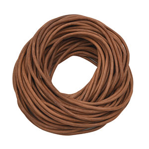 Cordón de cuero redondo de color natural hecho a mano de 6mm para la fabricación de joyas, suministro artesanal a granel y exportación mundial por fabricante indio - Product Image 1