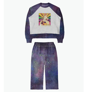 2025 nouveau gros strass soleil fané sérigraphie logo ensemble haute qualité adulte survêtements et femmes survêtements survêtement - Product Image 1