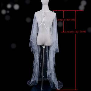 Bridella VG50-W Pearl & Mesh Shawl White Soft Drape Warm <b>Wrap</b> <b>for</b> <b>Weddings</b> PROMS & Formal Events - Product Image 4