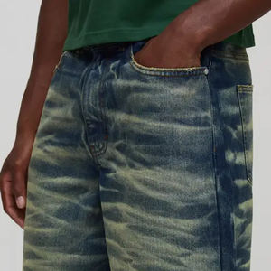 Shorts pour hommes à fermeture éclair et bouton, coupe classique, prix de gros, matière ajustable en coton mélangé / Vêtements décontractés, tissage durable - Product Image 6