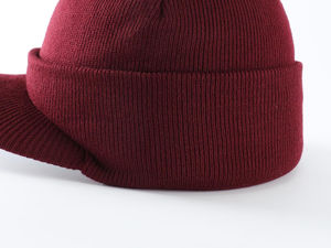 Gorro de Invierno Borgoña 2026 para Hombre, Gorro de Punto Doble con Borde, Cálido, Transpirable, Bordado Personalizado, Precio Económico, Personalización - Product Image 4