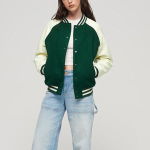 Nuevo estilo, venta al por mayor, chaqueta universitaria de satén personalizada para damas, vendedor superior, chaquetas universitarias recortadas de satén para mujer con letras para mujer - Product Image 4