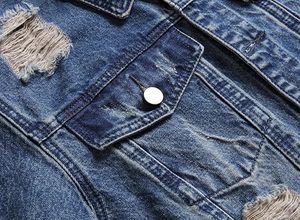 Vestes d'hiver pour hommes Premium Slim Fit Denim, Ripped Vintage Jean Jackets et Trendy Streetwear Windbreakers - Product Image 4