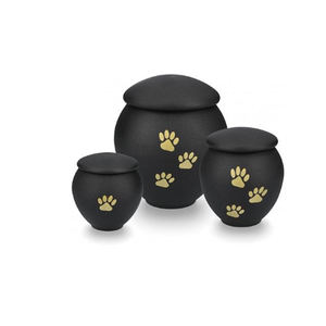 Urna Funeraria Metálica Verde para Mascotas con Huellas de Patas Plateadas y Acabado Liso para la Memoria de un Amado Animal - Product Image 4