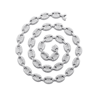 Chaîne cubaine Hip Hop Puff Mariner glacée en argent sterling 925 pour déclaration de mode de luxe unisexe d'Inde