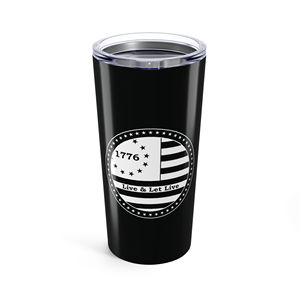 Borraccia Termica da 20oz 1776 Live and Let Live con Bandiera di Betsy Ross, Stile Americano, Tazza Sottovuoto per Viaggi e Bevande - Product Image 1