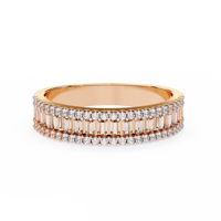 Para Gia Igi certificado CVD HPHT laboratorio cultivado creado diamante 14K/18k oro sólido eternidad boda anillo Baguette anillos de diamantes