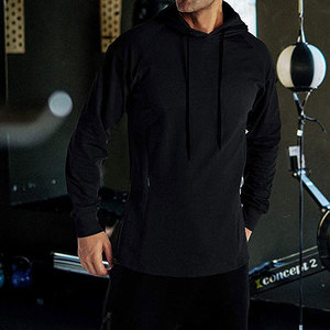 High Quality Streetwear Cotton <b>Blended</b> Gym Fitness Hoodies Oversized Wholesale Men Gym Fitness Hoodies - Product Image 5
