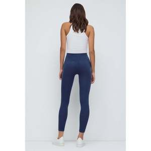 Leggings Deportivos Elásticos Acanalados Azul Marino, Opciones de Cintura Alta y Baja, Talla XL, Sexy, Casual, Push-Up, para Primavera e Invierno, Spandex, Chifón - Product Image 6