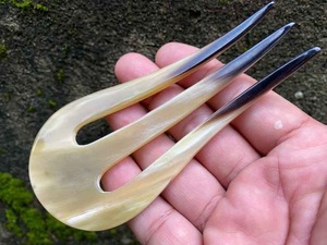 Polished Finish Buffalo Horn <b>Hair</b> <b>Pins</b> <b>for</b> Women's Ox Horn <b>Hair</b> Styling Stick Natural Accessory - Product Image 3