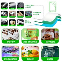 Sachet d'emballage alimentaire surgelé personnalisé imprimé, refermable avec fermeture éclair, pour nuggets de poulet, boulettes, viande hachée et frites