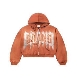 2025 nouvelle dernière conception personnalisée propre Logo et conception sweat à capuche lourd hommes Streetwear lavage à l'acide sweats à capuche - Product Image 5