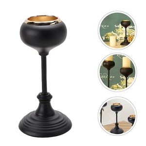 Bougeoir décoratif au design étonnant Décoration de la maison Articles de fête Taille moderne Métal Simple Noir Supports - Product Image 6