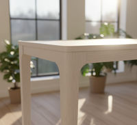Table basse console rectangulaire moderne, couleur blanche, meubles de salon durables en bois