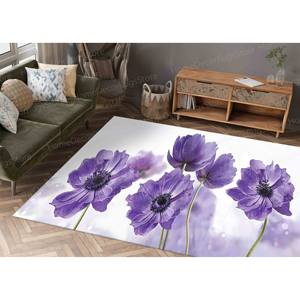 <b>Printed</b> Rug: Purple Rug, Floral Rug, Entry Rug, Living <b>Room</b> Rug,Luxury Velvet Rug - Product Image 2