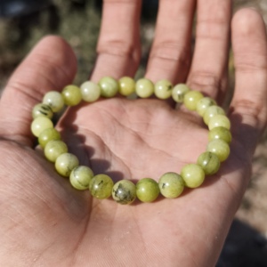 Light Green Agate Beaded <b>Bracelet</b> Minimalist Natural Stone 8mm Round Beads <b>Bracelet</b> for Unisex Gemstone Strand - Product Image 1