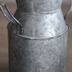 Maceta de flores de caña de leche de hierro galvanizado Vintage con asas para macetas de flores decorativas para el hogar y el jardín - Product Image 3