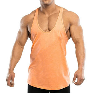 Custom Men's Breathable Cotton Gym Sleeveless Fitness <b>Vest</b> <b>Stringer</b> Sports Singlet Workout Tank Top Casual Style Knitted Weaving - Product Image 5