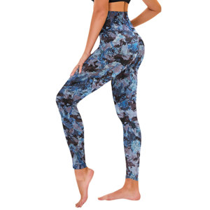 Plus Size Printed <b>High</b> <b>Waisted</b> <b>Leggings</b> for Women Tummy Control Cycling Running Workout Yoga Pants <b>with</b> <b>Pockets</b> - Product Image 3