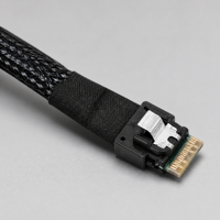 Câble de données interne SlimSAS SFF 8654 8I 24 Gbit/s avec loquet de verrouillage, âme en cuivre étamé et PVC pour contrôleur RAID, backplane HDD/SSD