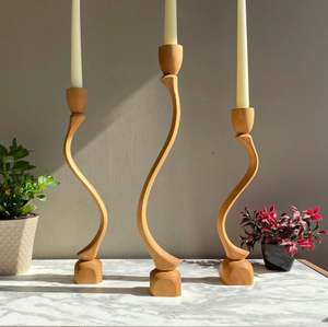 Support de bougie en bois fait main, cadeau pour la maison, design bohème, nouveautés, métal, idéal pour décorer la maison, hôtel, restaurant, mariage - Product Image 2