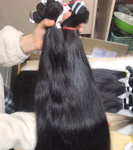 Venta al por mayor de extensiones de cabello virgen natural de Vietnam 100% máquina humana cruda doble trama recta sin desprendimiento sin enredos más oscuro - Product Image 1