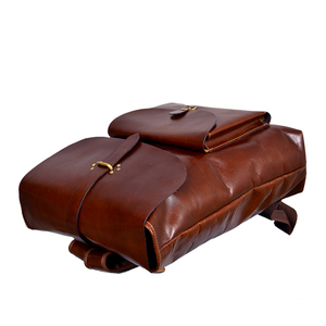 Genuine Leather <b>Laptop</b> <b>Backpack</b> Unisex Classic Softback with Hasps Closure 20-39L Capacity Durable Shoulder Straps - Product Image 2