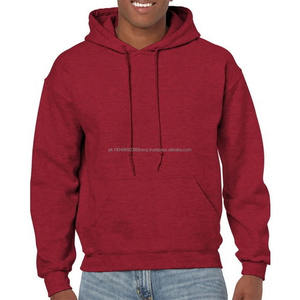Sudadera con Capucha Clásica Rojo Cereza para Hombre, Transpirable, Mezcla de Algodón y Felpa, Sudadera con Cordón Bordado, Jersey Sólido de Invierno - Product Image 3