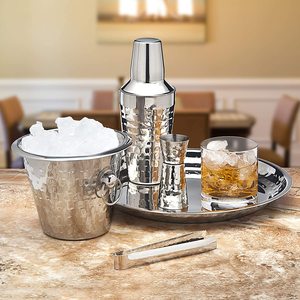 Bar Set 5 Pieces Custom Logo Branded 500Ml Bartender Kit Sliver Gold Mini Stainless Steel <b>Glass</b> Set - Product Image 6