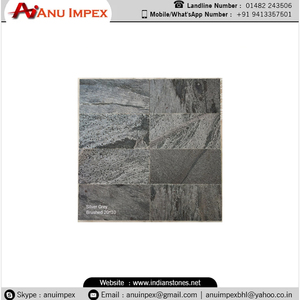 Carreaux de Slatestone brossé gris argenté de qualité supérieure Finition de surface naturelle pour revêtement mural Comptoirs Revêtement de sol - Product Image 2