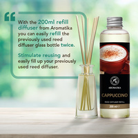 Recharge Liquide pour Diffuseur d'Arômes Aromatika Cappuccino 200ml – Désodorisant Écologique, Aromathérapie, Parfum d'Ambiance Longue Durée pour la Maison