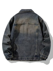 OEM Men's Custom Wholesale Premium Stylish Denim Jackets High Quality Thick Warm Casual Streetwear Casual Spring Turn Down Colar - Product Image 2