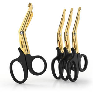 Ciseaux à pansements Golden Trauma 7,5 pouces, lames en acier antiadhésif revêtues de fluor, certifiés CE, réutilisables, ciseaux médicaux EMT - Product Image 1