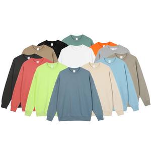 Impression personnalisée unisexe éponge française logo personnalisé broderie coton vierge surdimensionné surpoids col rond sweat-shirt - Product Image 1