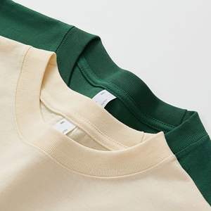 T-shirt uni blanc de poids lourd surdimensionné logo personnalisé T-shirt de couleur multicolore 100% coton 240GSM T-shirt pour hommes - Product Image 4