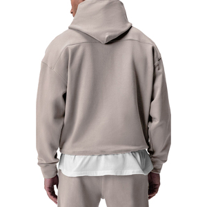Comprar personalizado más tamaño sudaderas con capucha Botón de cuello sudaderas con capucha recortada Boxy Hoodie 100% algodón de alta calidad sudaderas con capucha Unisex 2025 - Product Image 5