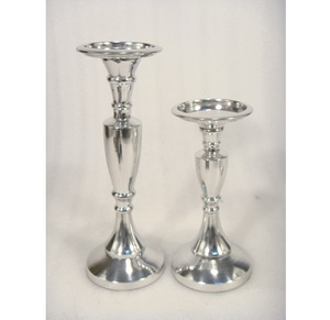 <b>Silver</b> Aluminium Taper Candle Holder for Home Decor - Product Image 2
