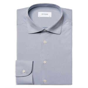 Camicia Eton Elasticizzata in Quattro Direzioni Blu Slim Fit 100% Cotone Popeline Antipiega Taglia 15.5R - Product Image 1